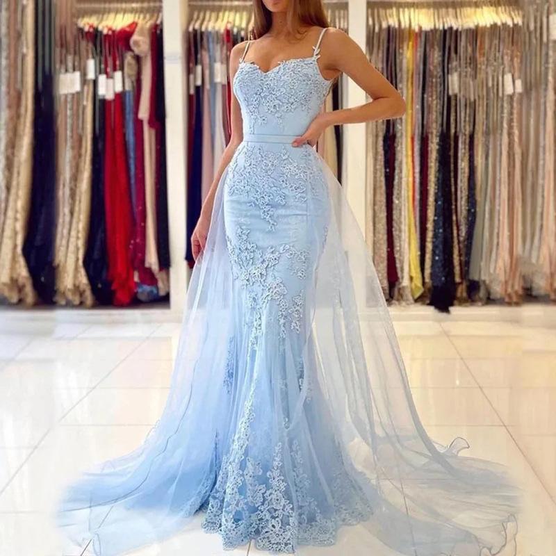 European and American Foreign Trade Amazon AliExpress Independent Station Foreign Trade Elegant Increased Ball Dress Lace Strap Evening Dress European and American Foreign Trade Amazon AliExpress Independent Station Foreign Trade Elegant Increased Ball Dress Lace Strap Evening Dress