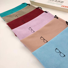 Glasses case glasses bag wholesale colorful flocked cloth sunglasses packaging fresh bunch pocket eye cloth bag storage bag