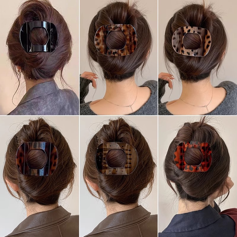 Clip de cabello de patrón de leopardo para mujeres en la parte posterior de la cabeza clip de cabello simple y medio clip de cabello tocado de alta calidad temperamento delicado clip de cabello