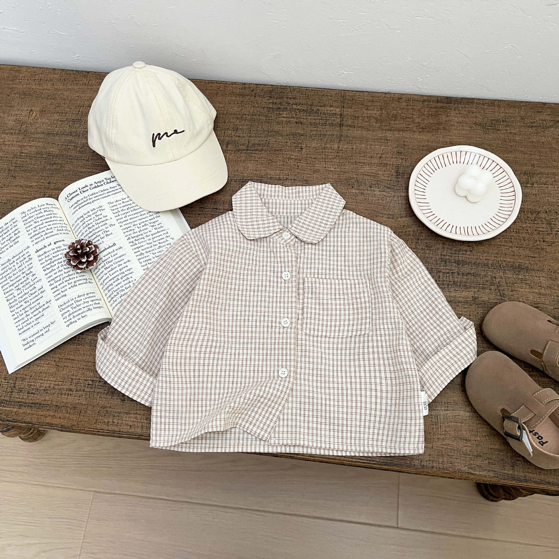 Camisas de mangas largas de algodón para bebés varones 2026 primavera y otoño nueva ropa de bebé guapo chaqueta a rayas casuales para niños