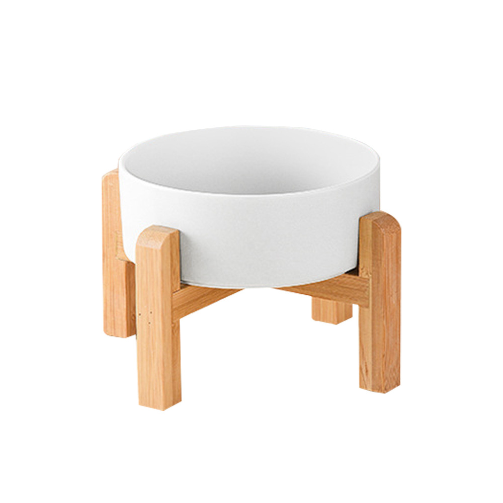 Tazón para perros de Amazon transfronterizo Tazón de arroz de mármol para gatos Marco de madera de bambú de patas altas Tazón para beber Tazón para comida para gatos Tazón para gatos Cerámica