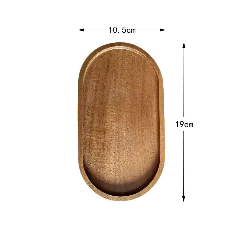 Japanese wooden rectangular dinner plate from natural wood, tea cup, (Physicals)