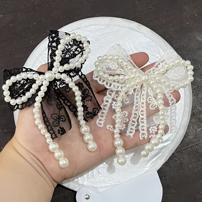 Heavy Lace Embroider, Pearl Shoes, Bow Accessories, Bags, Shoes and Clothing Accessories, Sweet DIY Decoration Accessories