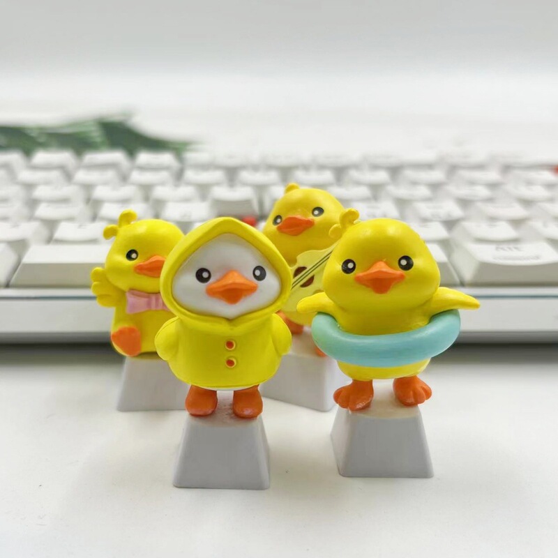 Cross-border original personality three-dimensional small yellow duck key cap manual cross shaft mechanical keyboard key cap wholesale