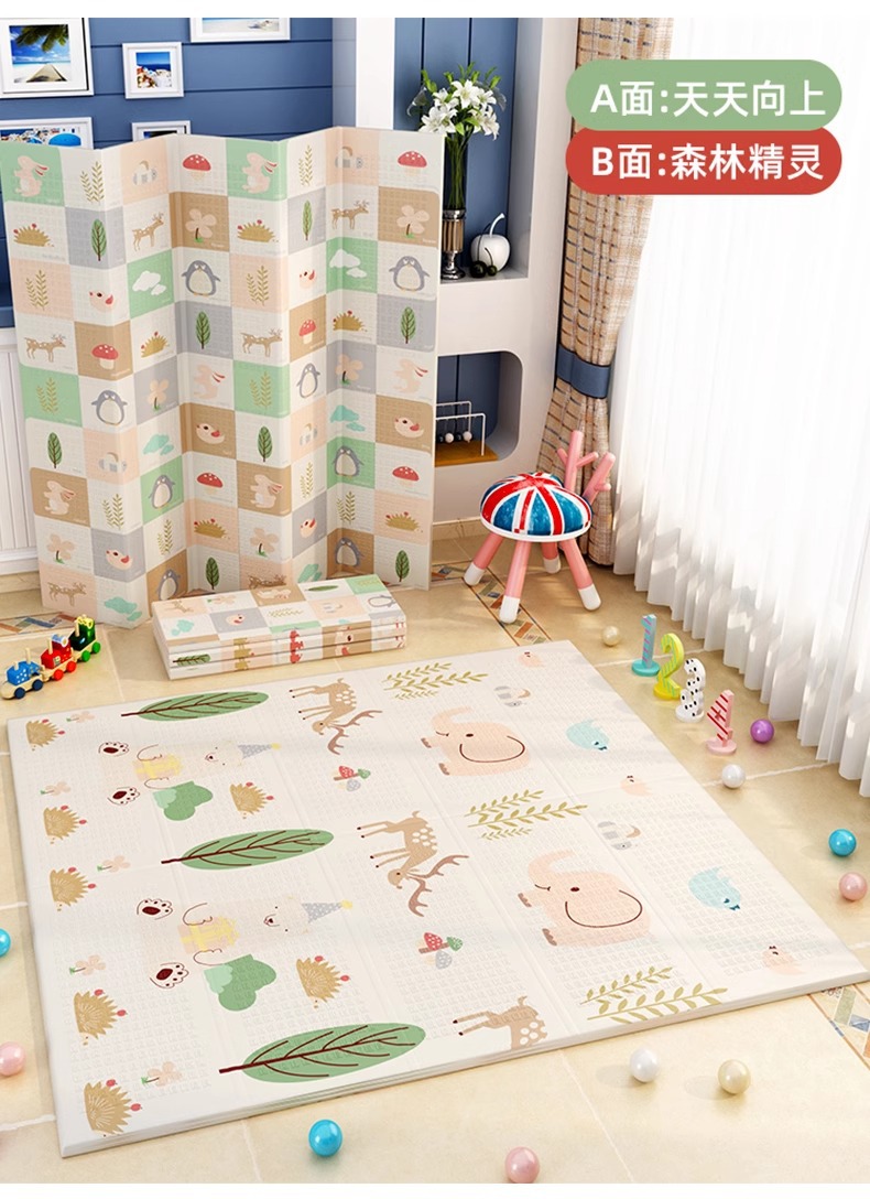 Factory wholesale xpe folding crawling mat thickened baby baby climbing mat children's foam floor mat double-sided