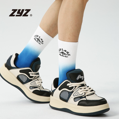 zyz men's sports socks street letter graffiti mid-calf basketball socks sweat-absorbent breathable combed cotton socks men's wholesale