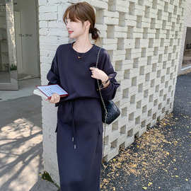 休闲设计感工装套装裙女2025秋季气质百搭卫衣半身裙淡人两件套