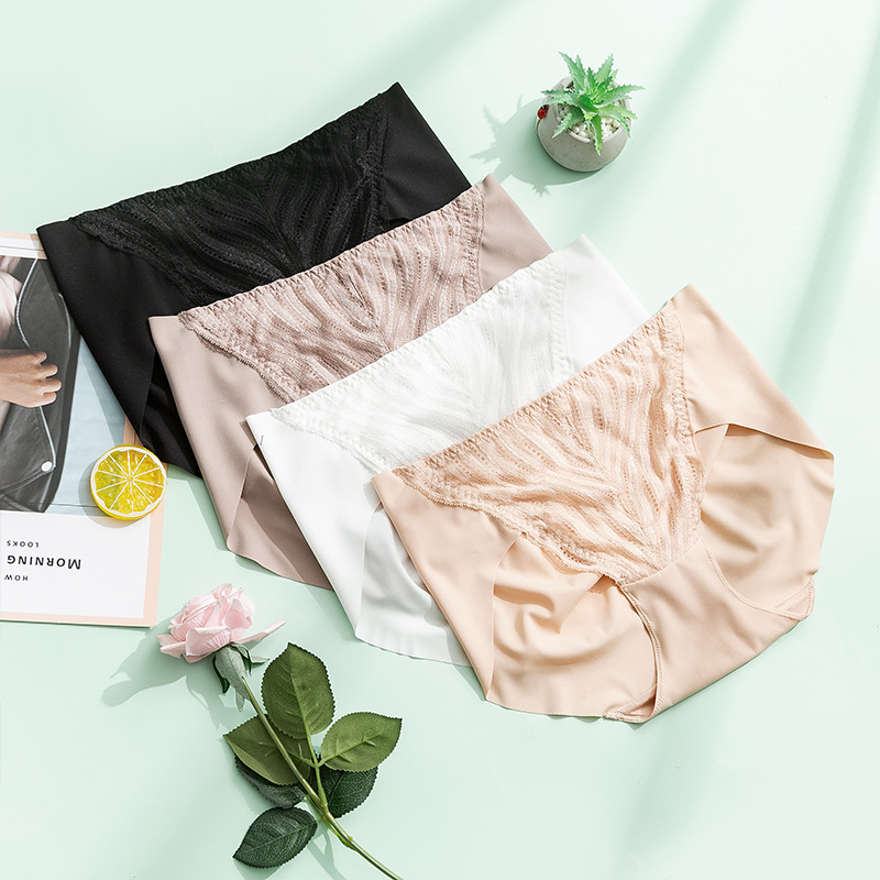 唐格 2021款真丝内裤女 蕾丝拼接高弹力 桑蚕丝三角短裤无痕透气|ms