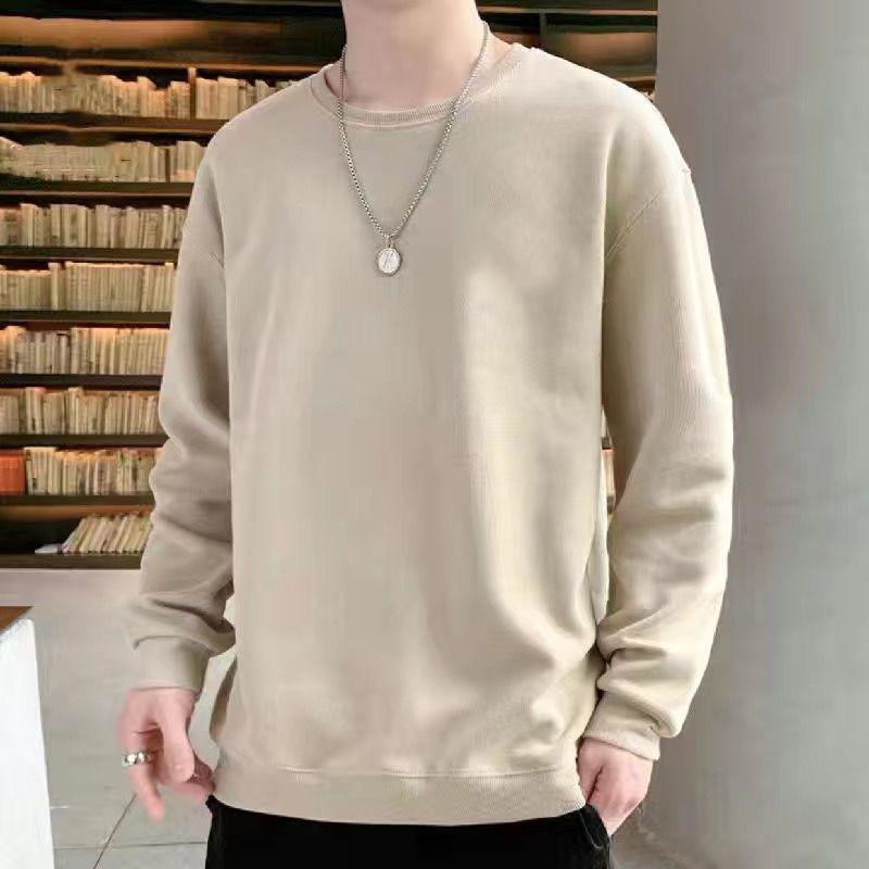 2025 Men's Sweatshirt Autumn Cotton Loose Casual Long-Sleeve T-Shirt Men's Autumn Jacket Men's Top Trendy Men's Clothing