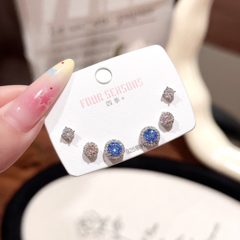 フラッシュファーザーイヤリング、イヤーボーンネイル3組、カラフルな耳ピアス、女性用多用途シンプルシルバーニードルファーザーイヤリング|undefined