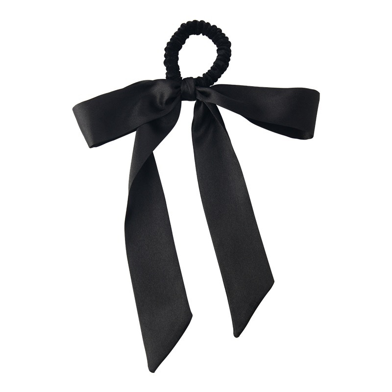 Zhao Liying mismo estilo Accesorios para el cabello cinta puro negro arco diadema hembra grande intestino anillo cabeza cuerda Internet celebridad satén pelo cuerda