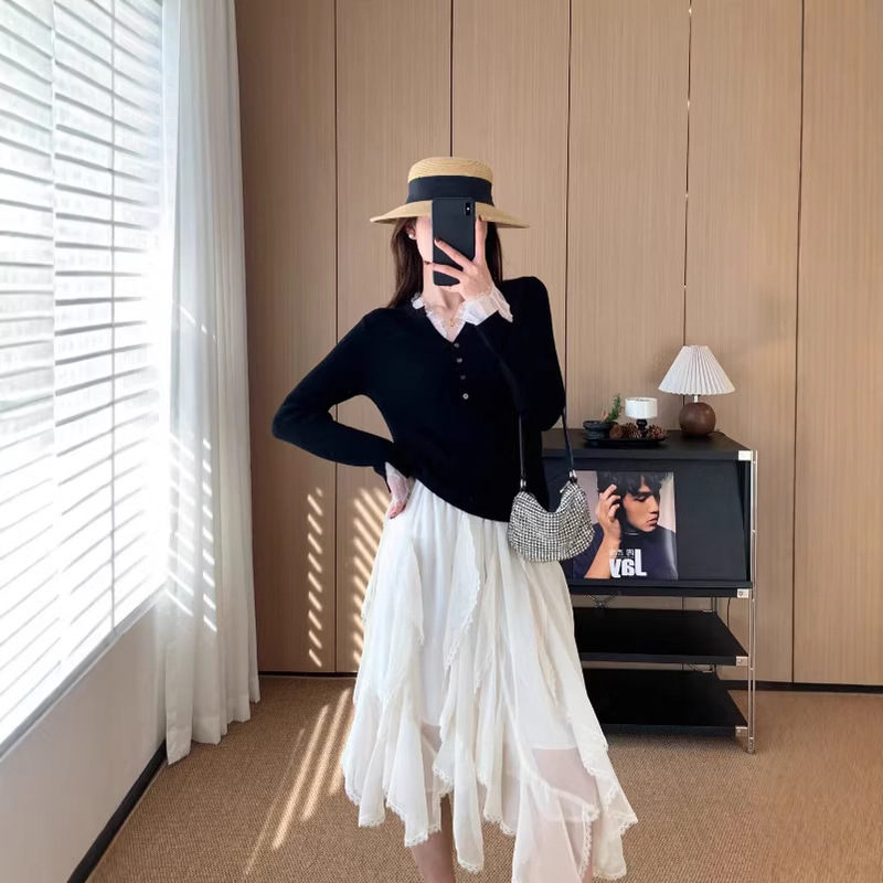 The Art of French Women's Details~Absolutely Stunning! 26 Early Spring Eyelash Lace Henley Collar Wool Knit Sweater Ei413 The Art of French Women's Details~Absolutely Stunning! 26 Early Spring Eyelash Lace Henley Collar Wool Knit Sweater Ei413