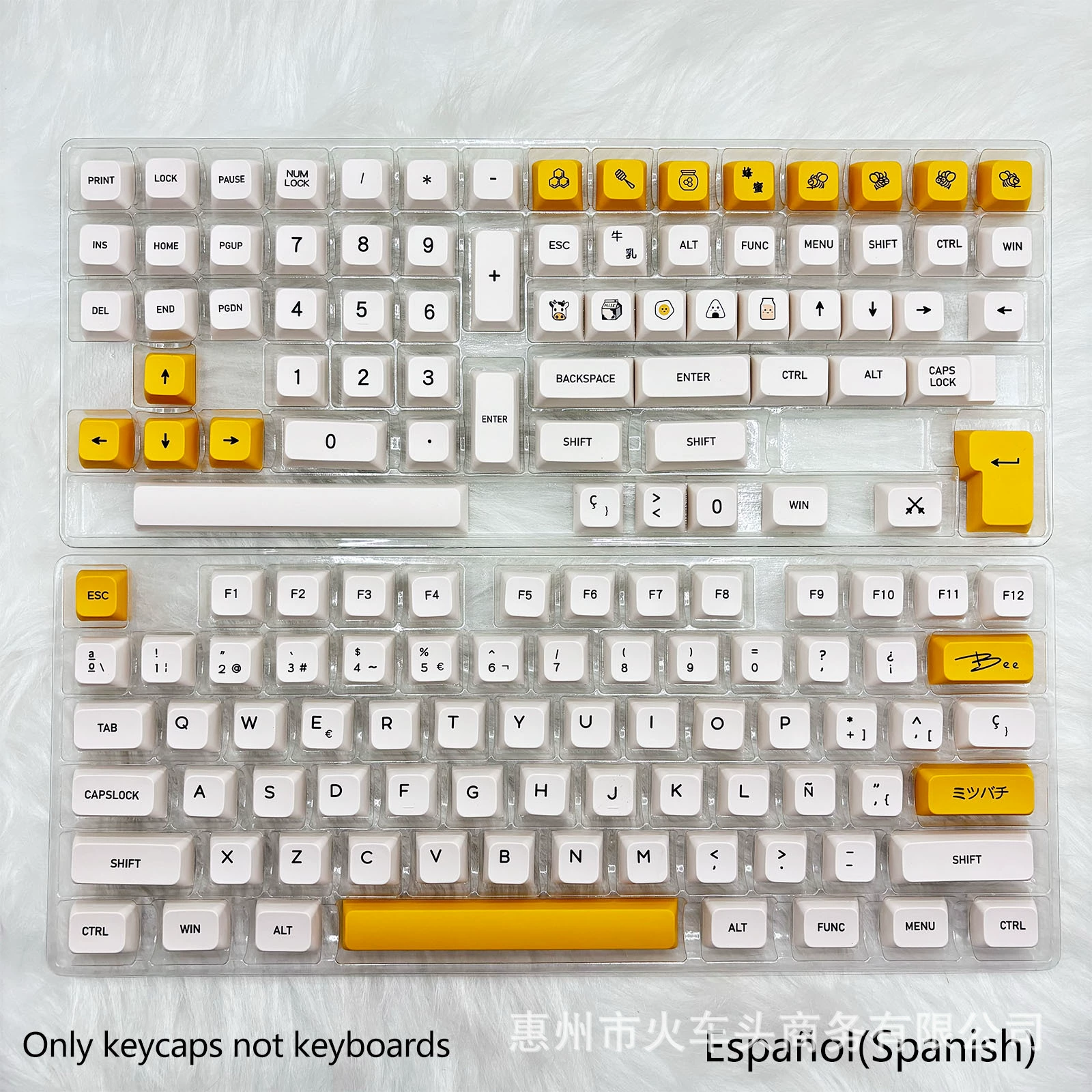 180‑ключевой набор клавиш PBT для сублимации, профиль XDA, цвета Honey Milk, многоязычные надписи
