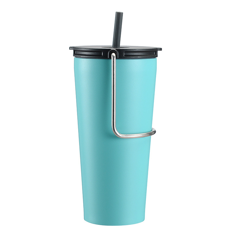 Transfronterizo exclusivo Americano portátil Taza de paja portátil de acero inoxidable del coche de Vacío Termo taza de café taza