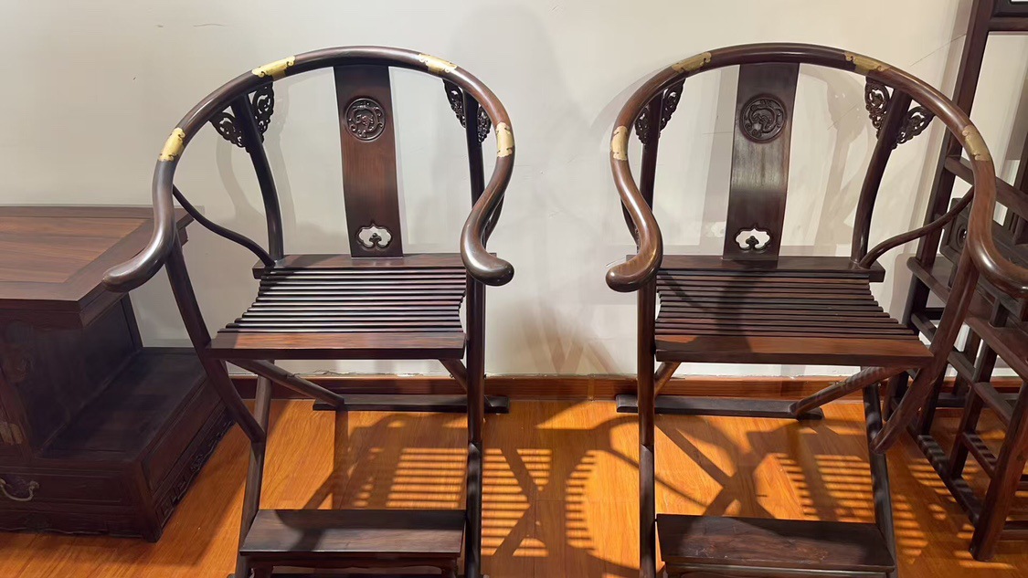 Laos Rosewood Cochin Rosewood Cross Chair Double Chair Tea Chair Qing Style Ming Style Furniture