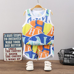 Children's Summer Sleeveless Set Quick-Dry Pajamas for Boys and Girls, Home Wear Top and Bottom Set with Mesh Lacing, Wholesale Children's Clothing