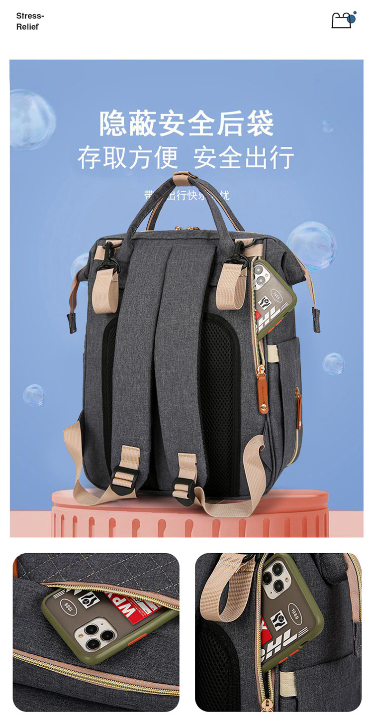 Mummy Bag Dry and wet separation hanging baby stroller, lightweight and fashionable for going out, baby milk storage bag, multi-functional bed bag undefined