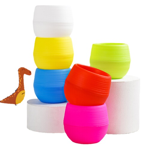 Succulent small flower pots, mini stone pill flower pots, rainbow pots, pp resin plastic lazy pots, factory direct sales