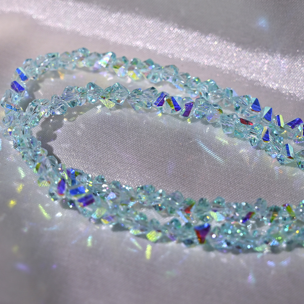 Collar de perlas de cristal de diamante de cristal triangular de 4 mm collar de perlas sueltas de bricolaje artesanal accesorios de ropa accesorios de cadena de teléfono móvil accesorios de cadena de teléfono móvil image 40