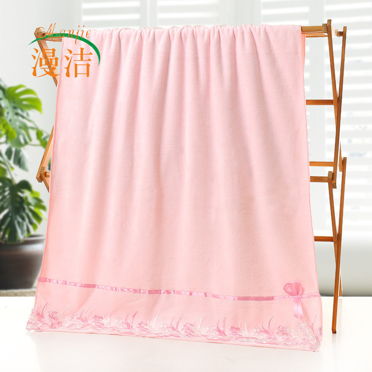 Microfiber 70*140 sanding lace thick absorbent large bath towel a gift spot wholesale
