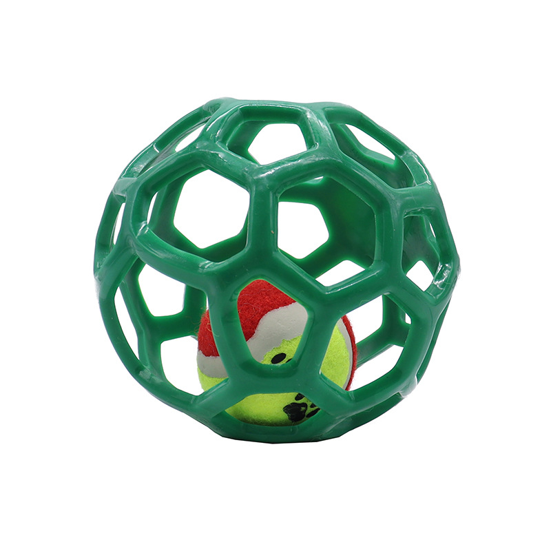 Juguete para perros, sonido, bola de campana, bola de malla de goma, rompecabezas, mascota hueca, bola de olfato, resistente a morder, juguete para perros