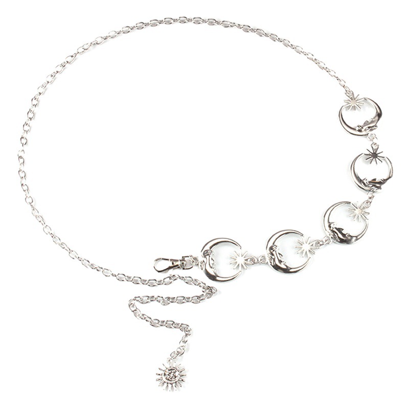 Moon Metal Waist Chain Women's Sun Decorated Dress ins-style Trendy Simple All-match Chain Waist Accessories