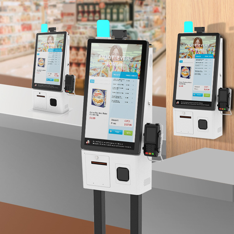 落地立式自助POS终端 餐厅自助点餐 结账一体机 扫码自助服务批发