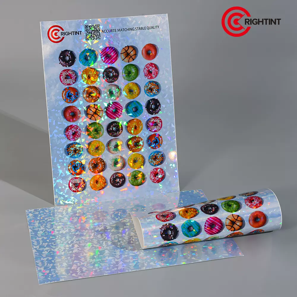 喷墨镭射玻璃碎不干胶标签数码不干胶标签材料