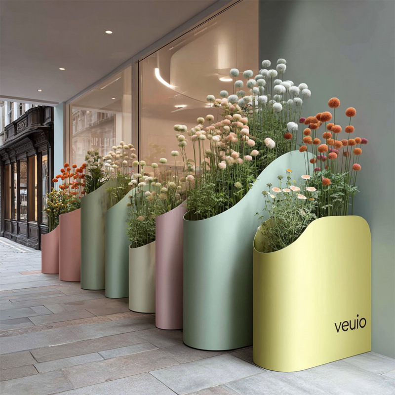 Outdoor balcony flower pots, courtyard and street decorative planters, commercial storefront flower boxes, and sales office flower pot sets – all customizable