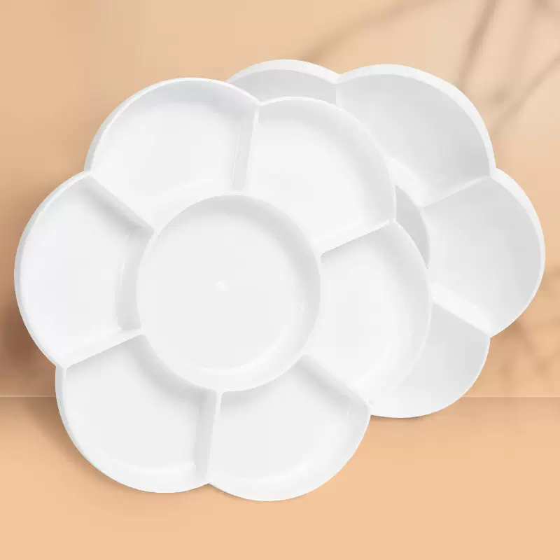 美术双盖调色盘 颜料盘绘画调色盒梅花调色板丙烯水彩水粉调色盘