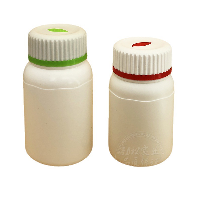 Botellas de hojas de anuncios, tabletas de calcio coloridas, tabletas masticables, botellas de salud blancas, embalaje médico, botellas de plástico HDPE, botellas de medicamentos en stock image 6