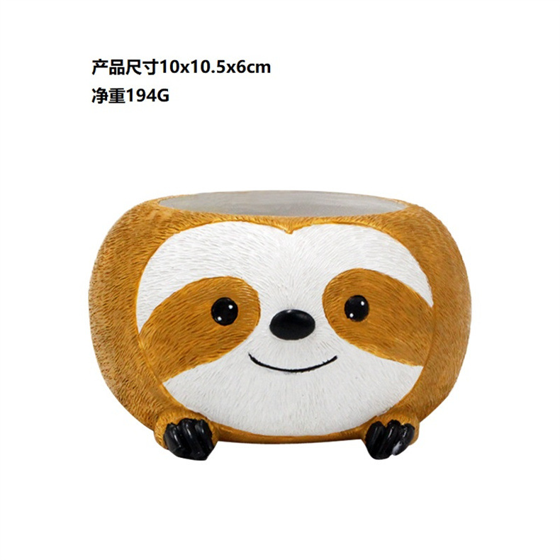 Succulent flower pot suit combination cute small creative art flower pot home decoration small sloth decoration pot cartoon
