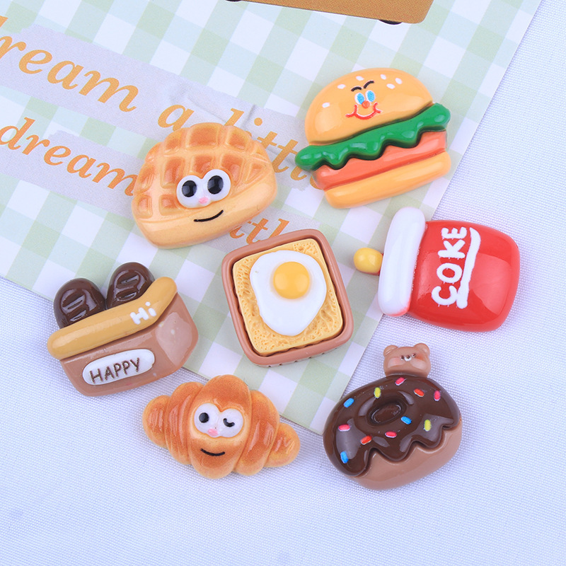 Factory shop hole shoes buckle cartoon hairpin hair rope diy jewelry resin accessories wholesale new miniature food play