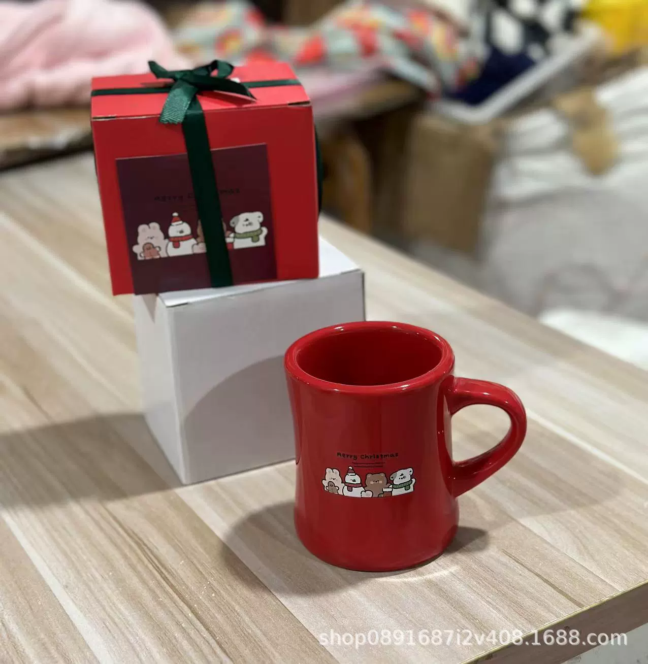 Cute creative red ceramic coffee tea cup, Birthday gift, for beloved
