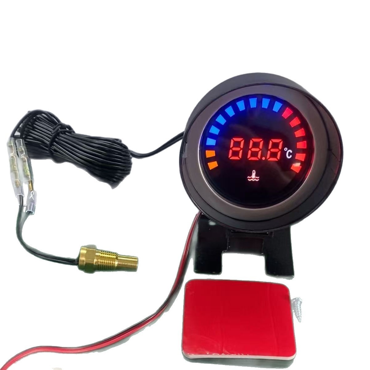 Cross-border automotive modification universal truck 12V/24V water temperature gauge excavator LCD digital display water temperature gauge round type