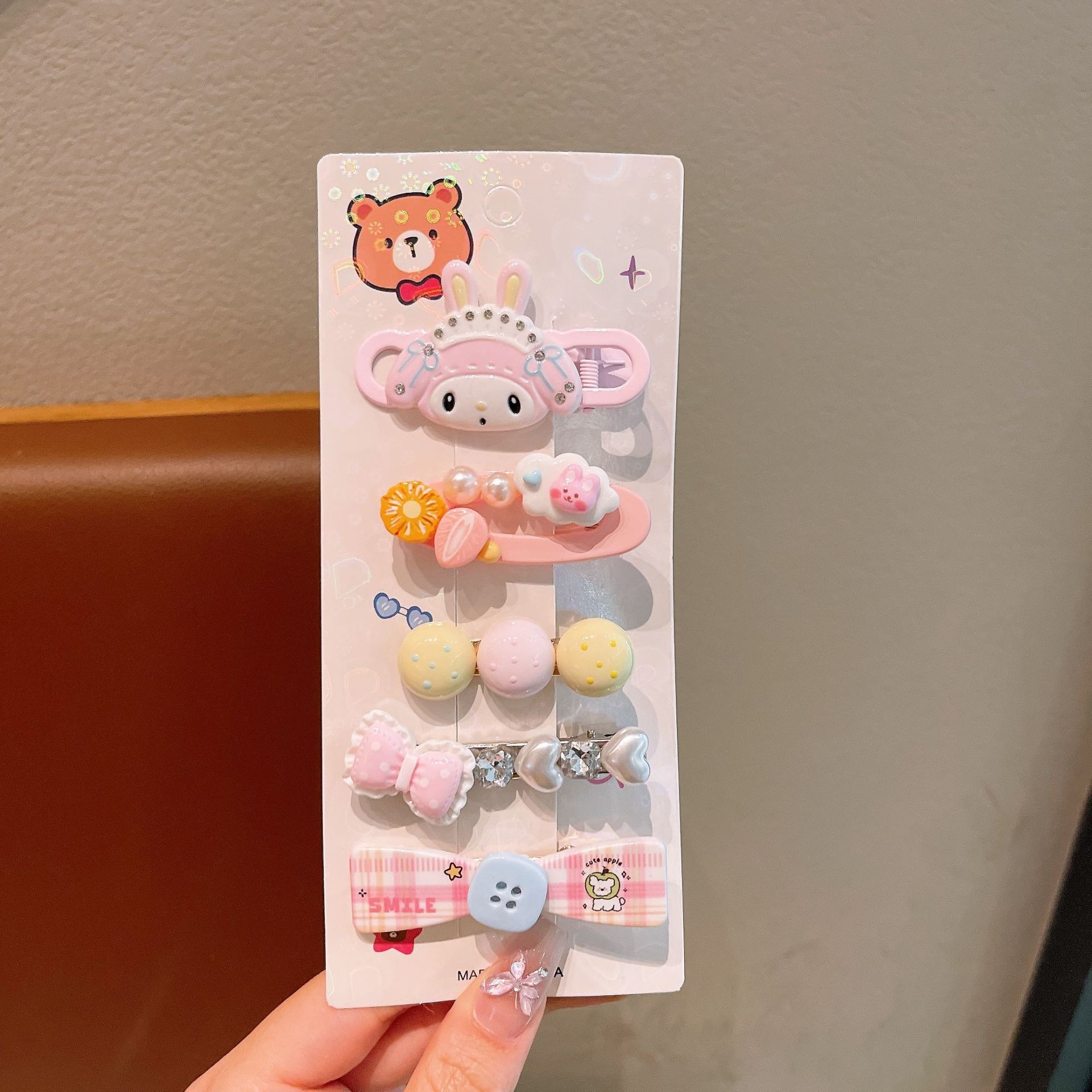 Flores coreanas para niños arco clip