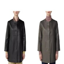 2025年春秋季韩国电视购物畅销款女士九分袖风衣绵羊皮皮衣外套