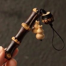 厂家直销纯手工紫竹手机钥匙挂件 情侣挂件创意礼物(不含挂绳）