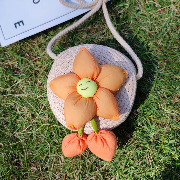 Garden pink smiley lotus 12cm small round bag