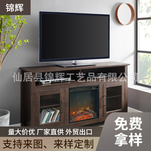 Manufacturer Customized Storage Cabinet Wooden Tv Cabinet Fire Decoration Heating Household Electronic Fireplace Storage Rack