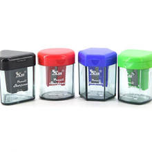 厂家直供方形三角形圆形简易造型卷笔刀削笔器塑料翻盖削笔器批发