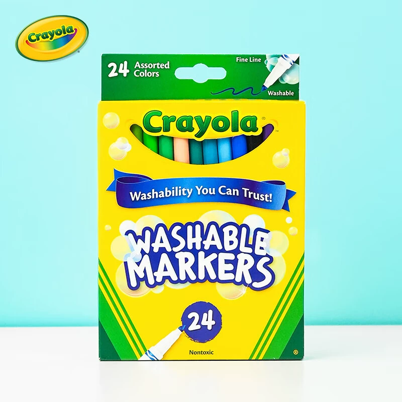 Мелки Crayola для мытья, акварельная ручка 12 цветов 24 цвета 7812 7808