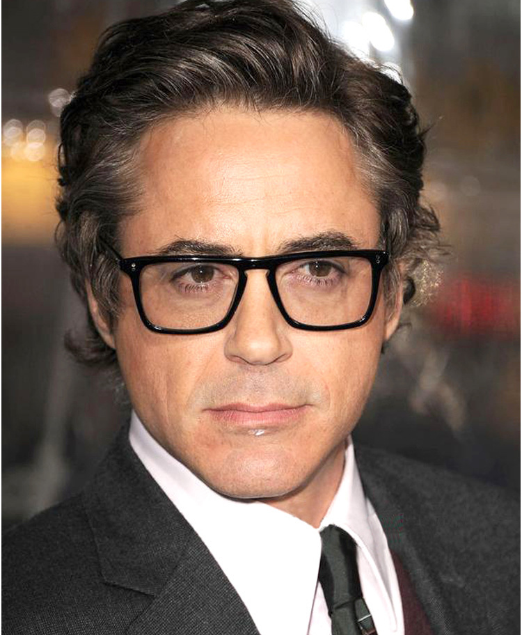 Marco grande de los hombres de moda gafas de miopía Placa de los hombres forma cuadrada negro Robert Downey mismo anti-azul gafas de luz