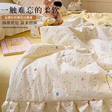 双层纱夏凉被卡通印花空调被跨境爆款学生宿舍可机水洗薄被子床单