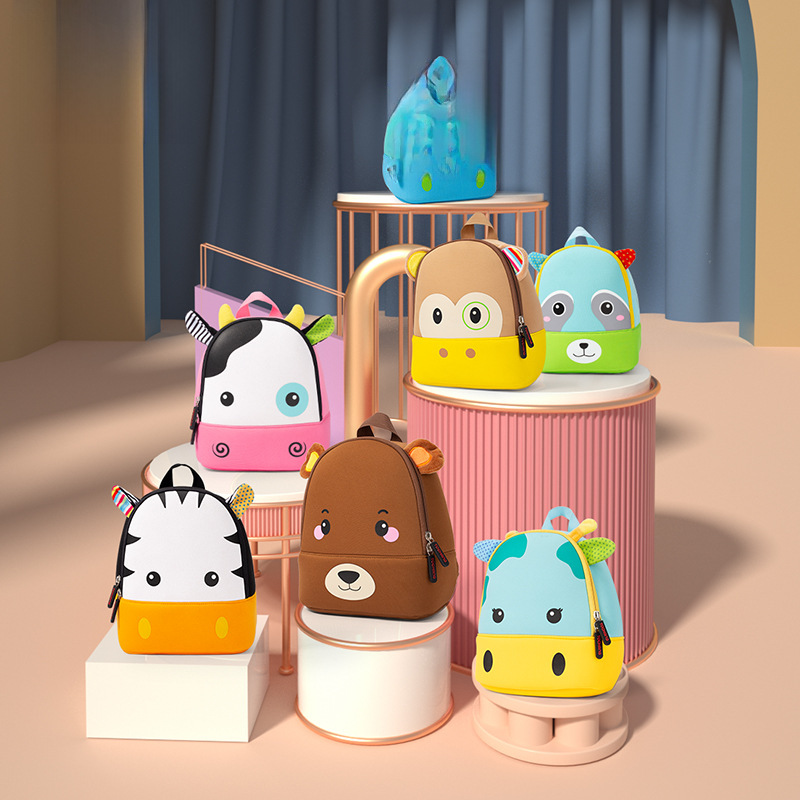 Tongchang brand kindergarten children's schoolbag 1-3 years old boys and girls cartoon diving material backpack factory direct supply