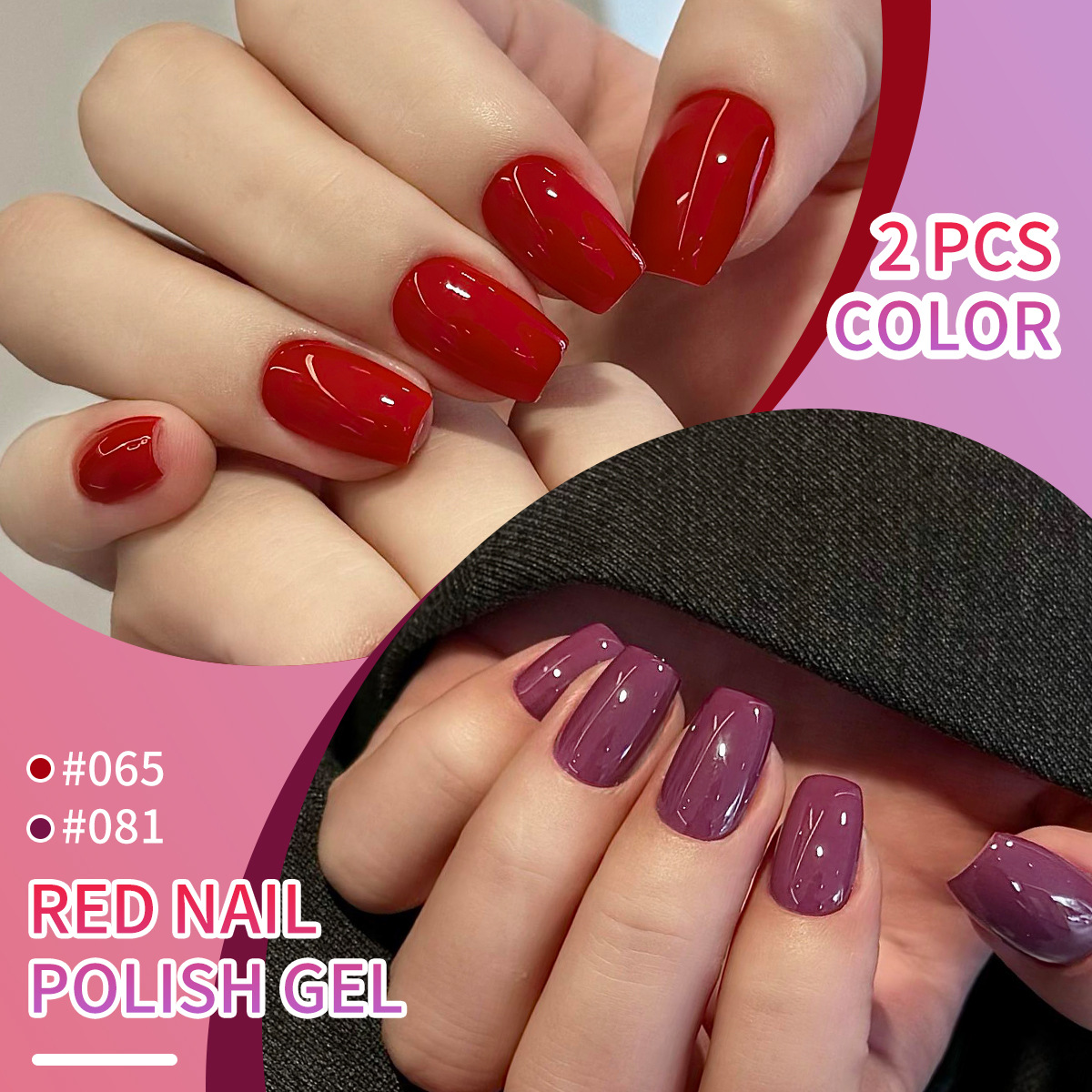 Esmalte de Uñas Gel Rojo Tomate, Secado, para Salón de Uñas