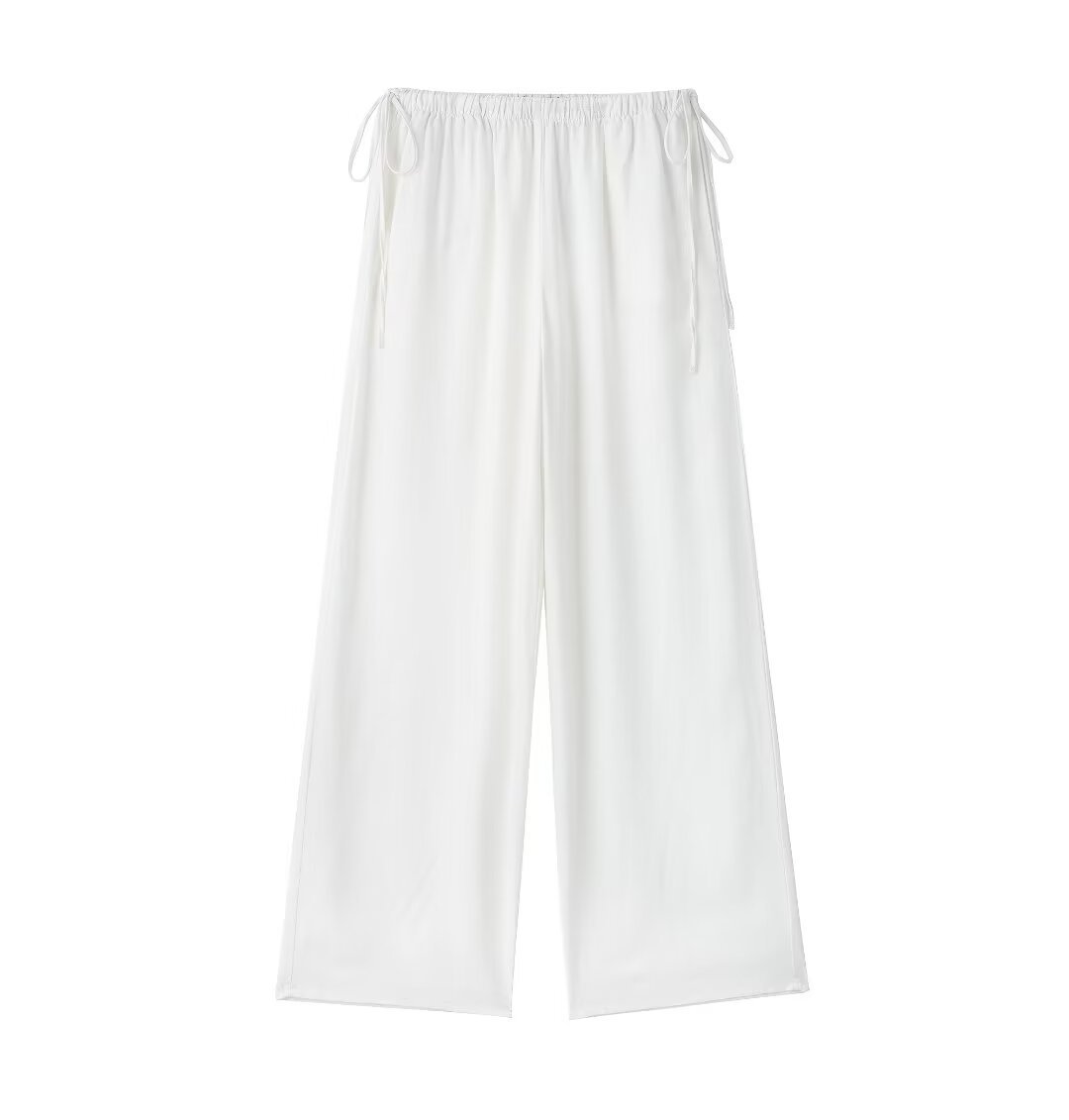 2024 Summer New Collection Women's Linen Blended Wide Leg Pants_voghion.com