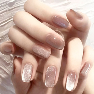 Small bulb Crystal cat eye wear nail art smoothie nail patch detachable nails White finished product wholesale