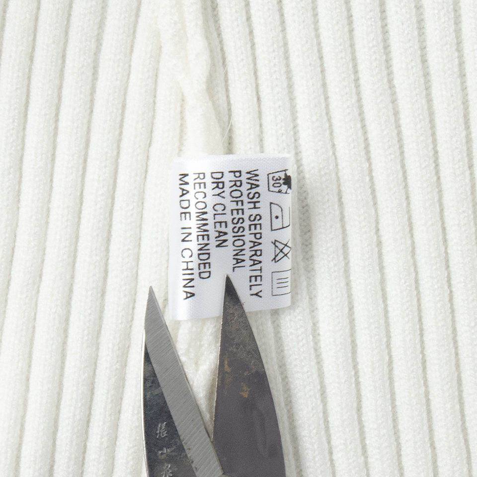 Áo cardigan len dệt kim cổ đứng, tay dài, khóa kéo đôi, dáng ôm ngắn — trắng, đen chi tiết 32