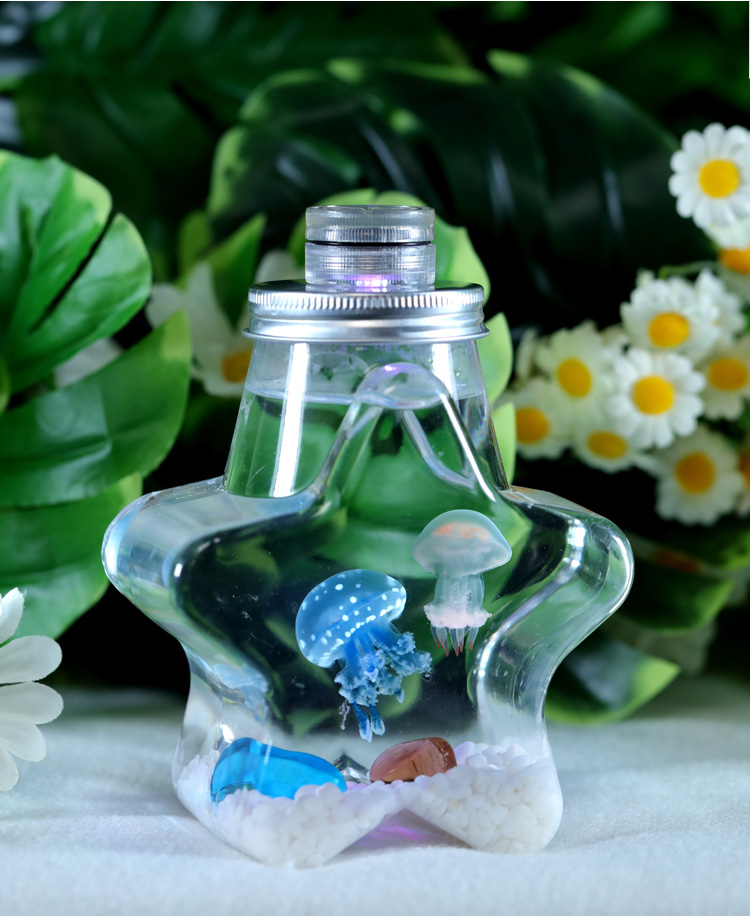 水母活物缸家养好养儿童学生桌面小动物宠物迷你懒人水族箱赤月